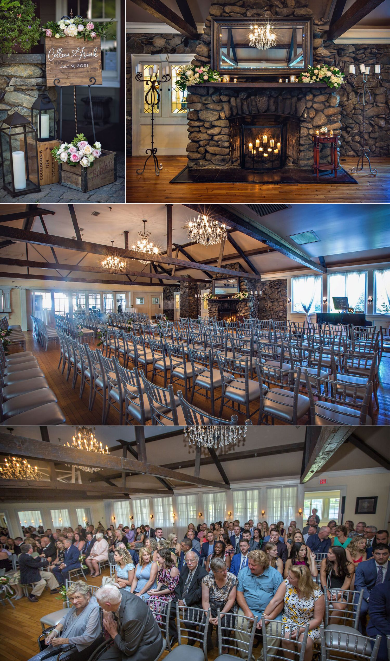 Old Daley on Crooked Lake Wedding indoor ceremony details
