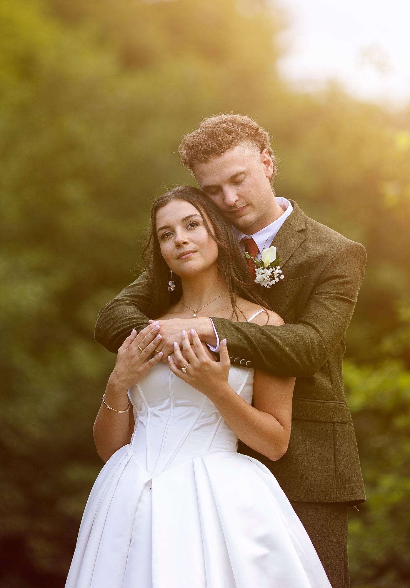The Mansion of Saratoga wedding, couple at sunset