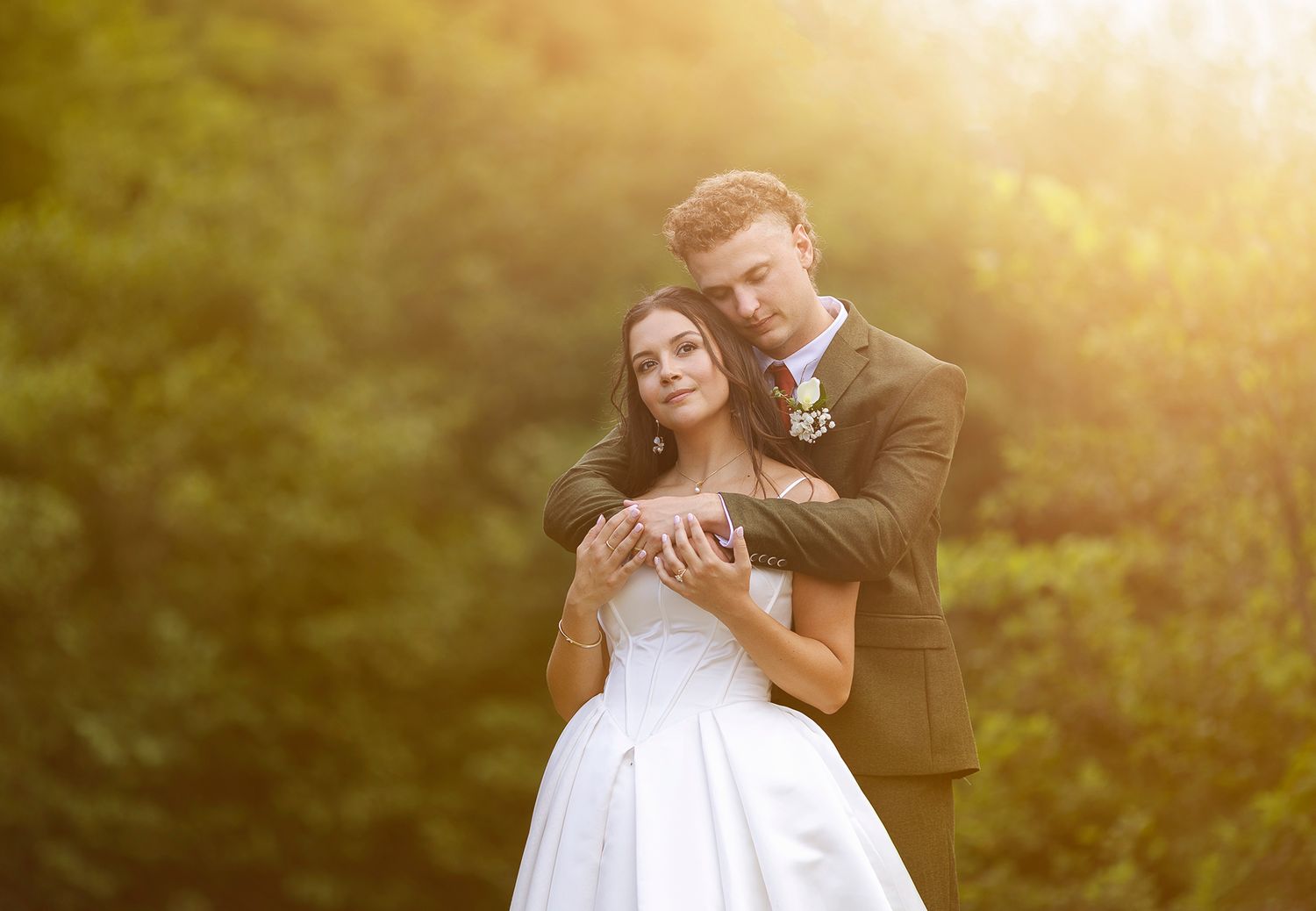 The Mansion of Saratoga wedding, couple at sunset