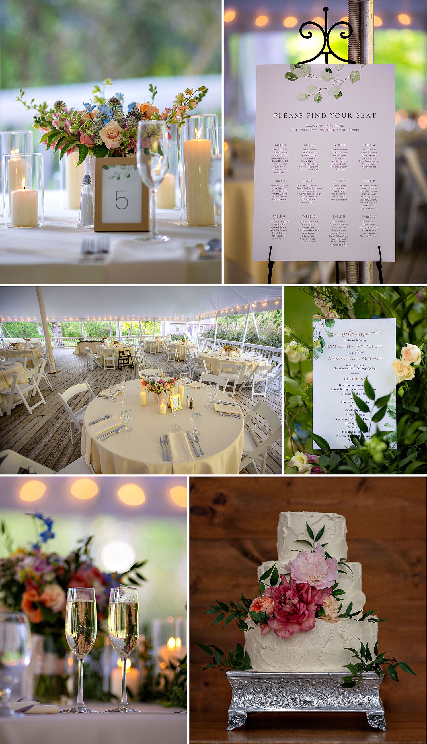 The Mansion Inn of Saratoga Springs NY Wedding Reception Details