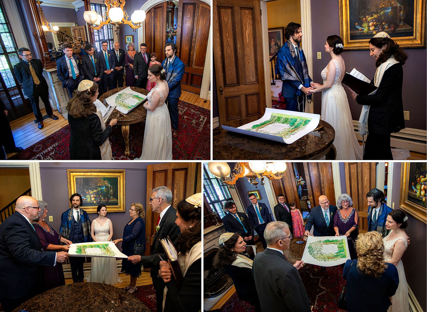 The Mansion Inn of Saratoga Springs NY Photography Jewish Wedding Ketubah Signing