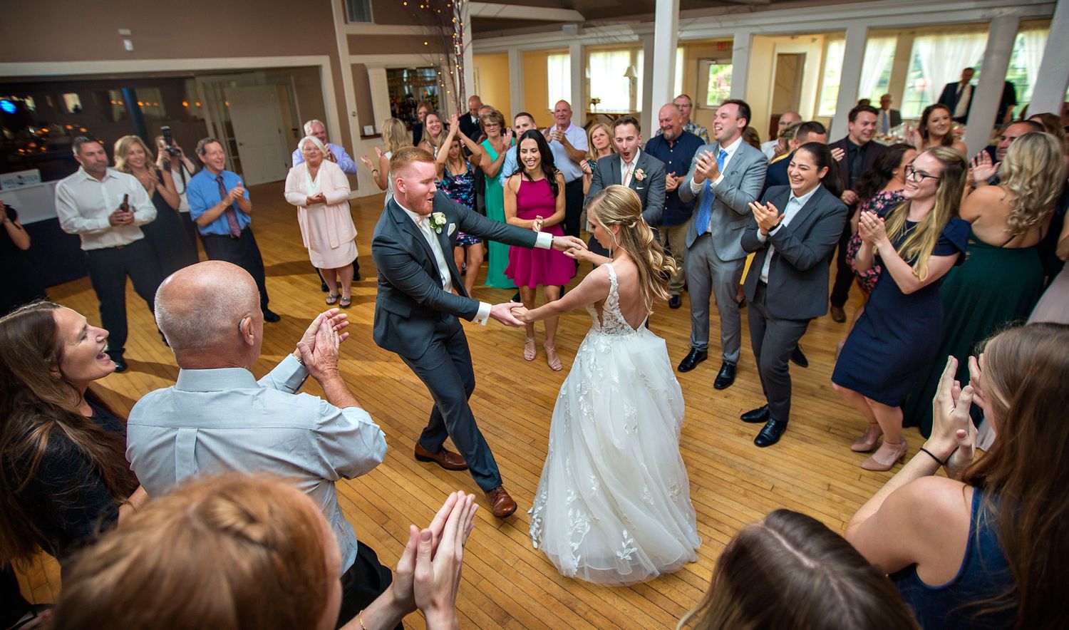 Old Daley on Crooked Lake Wedding reception bride and groom details
