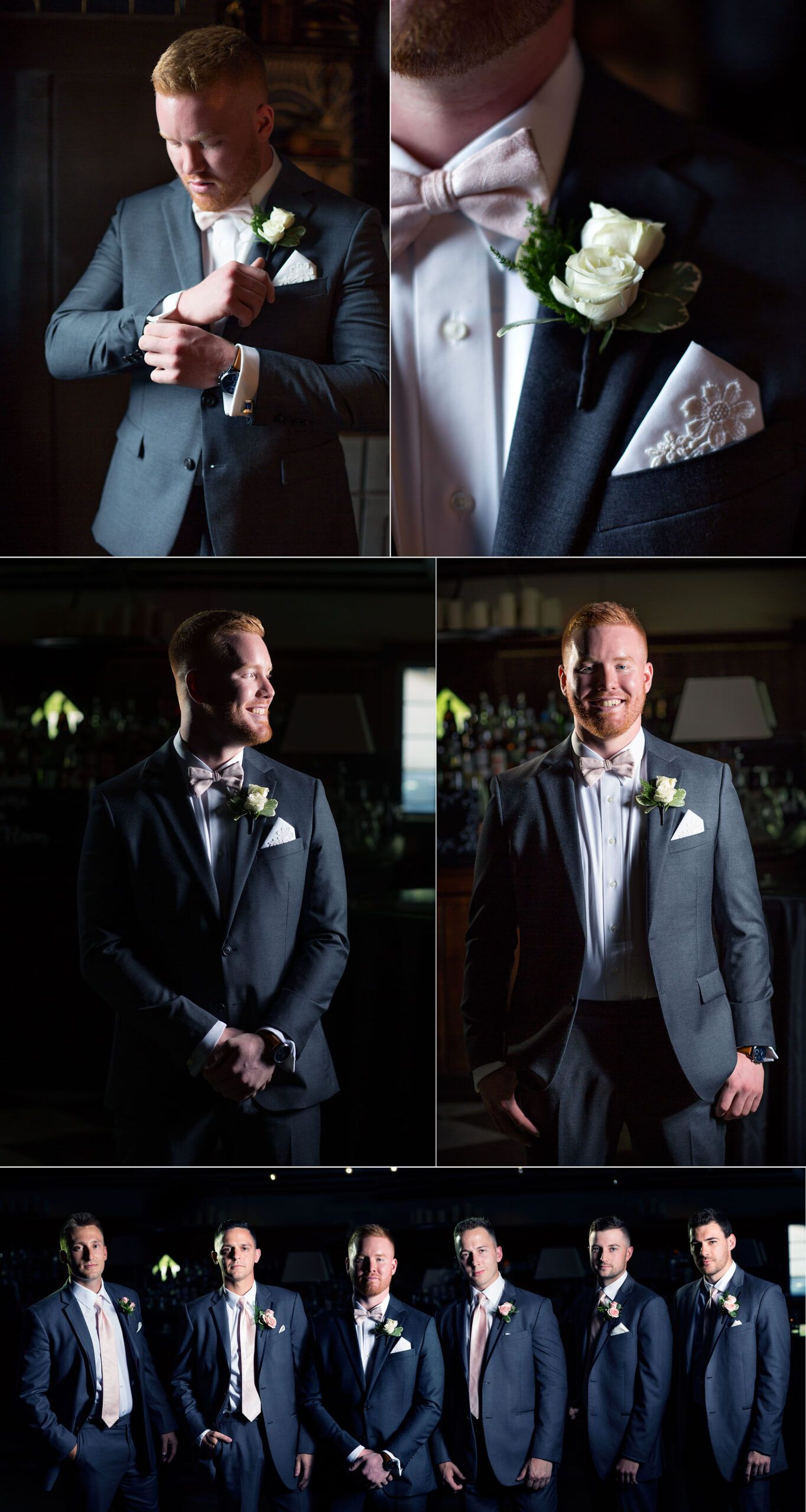 Old Daley on Crooked Lake Wedding groom and groomsmen portraits