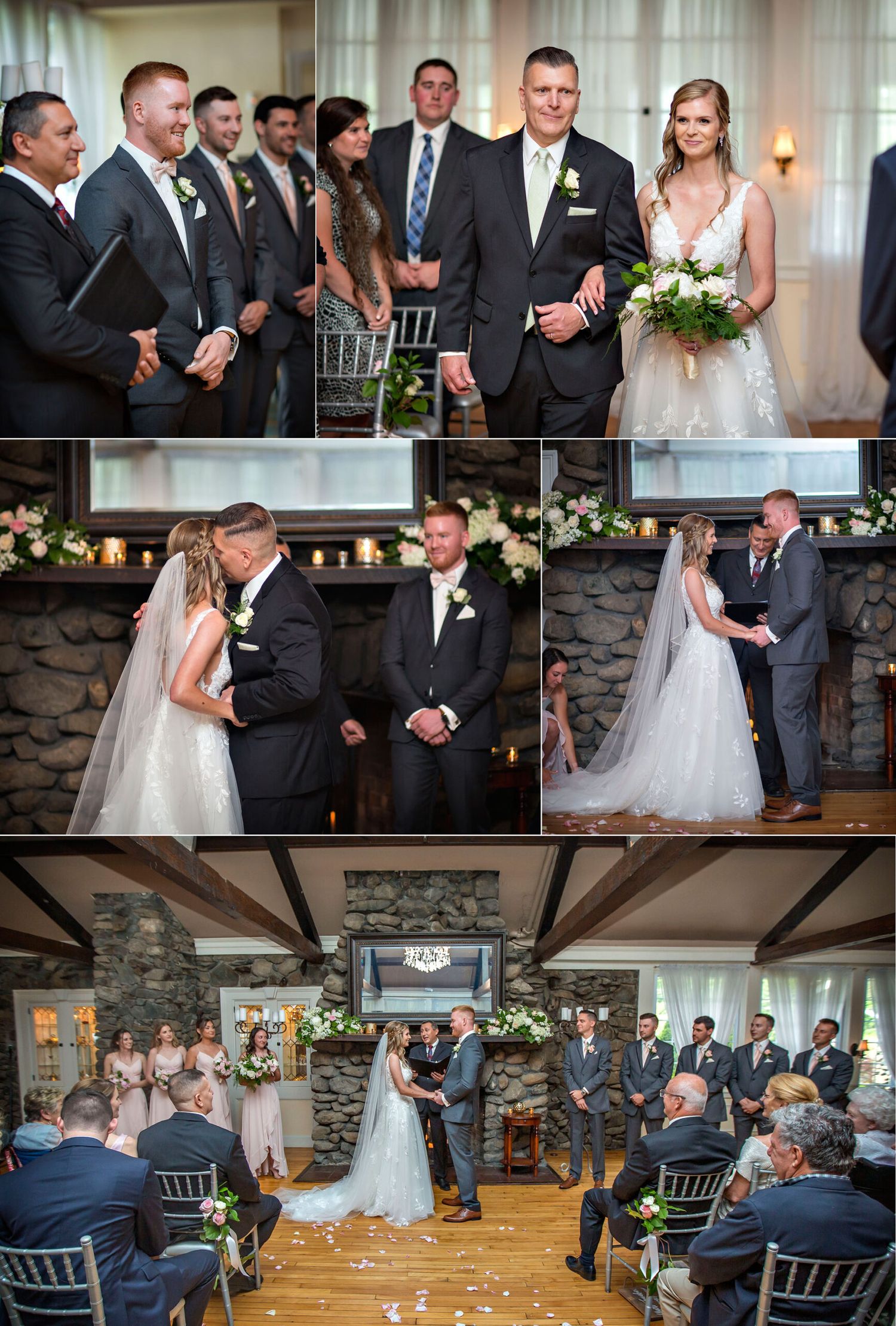 Old Daley on Crooked Lake Wedding ceremony bride walking down aisle