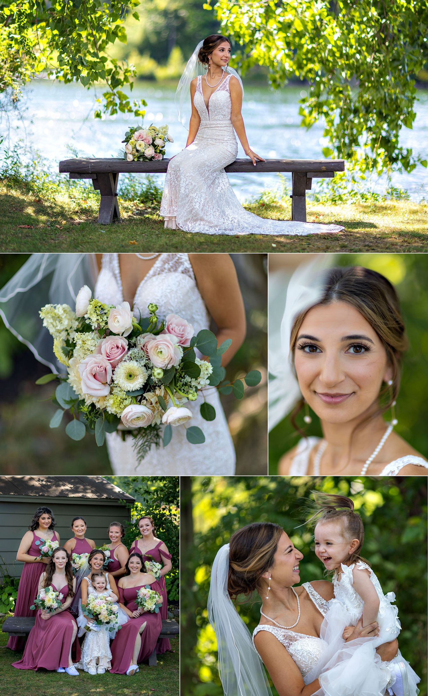 Old Daley on Crooked Lake Wedding bride portraits and bridal party