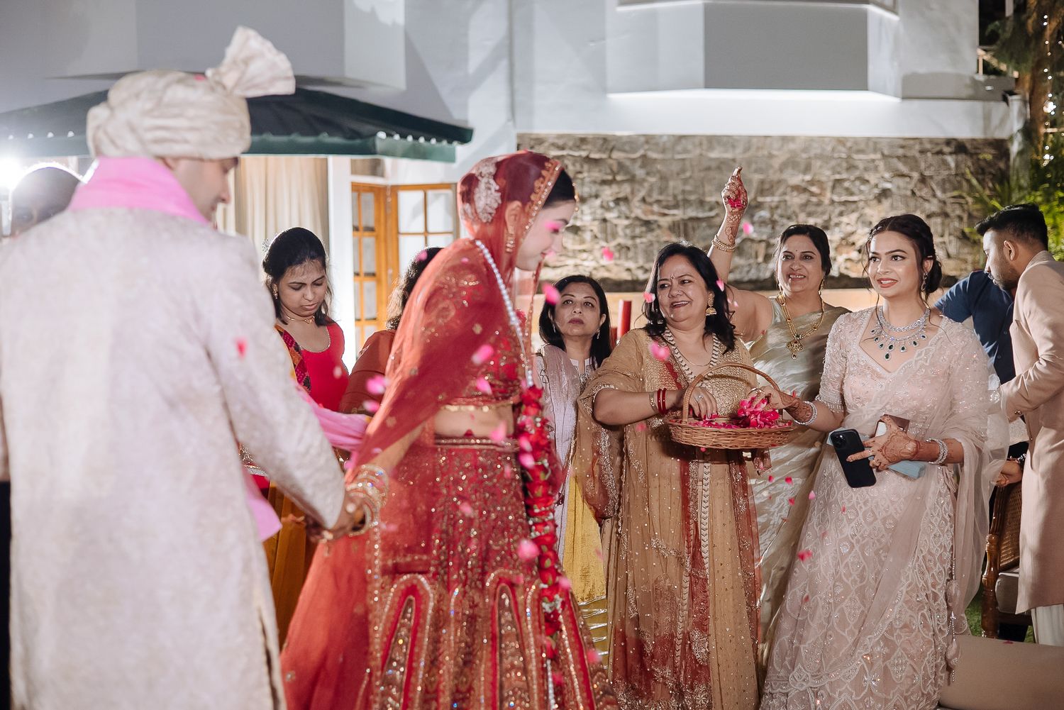 Indian wedding ceremony of a bride and groom taking feras at their intimate wedding of 30 guests in the hills at Daleside Manor, Kasauli