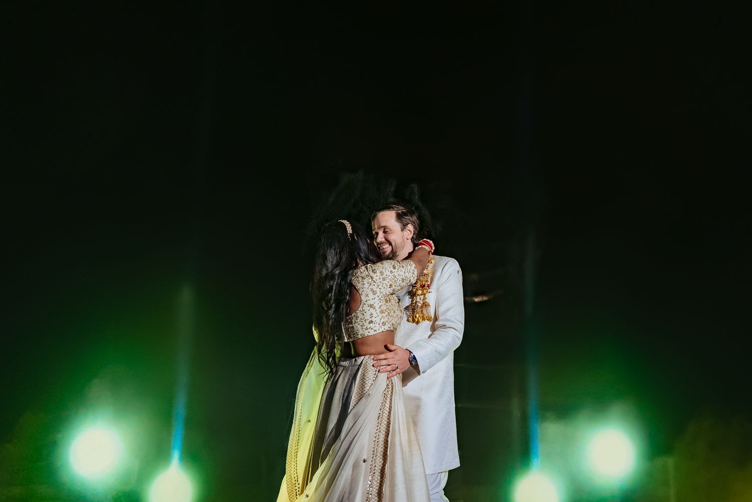 Storytelling wedding photograph capturing an intimate indo-norwegian fusion wedding ceremony at Forest Hill Chandigarh