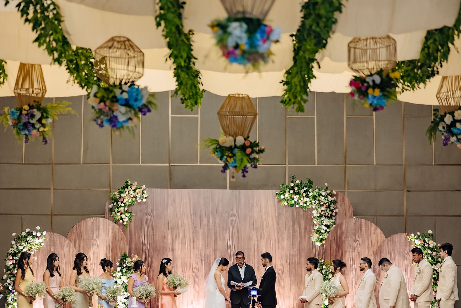 Shorye and Leah sharing an intimate moment during the Christian wedding ceremony at Tivoli Chattarpur