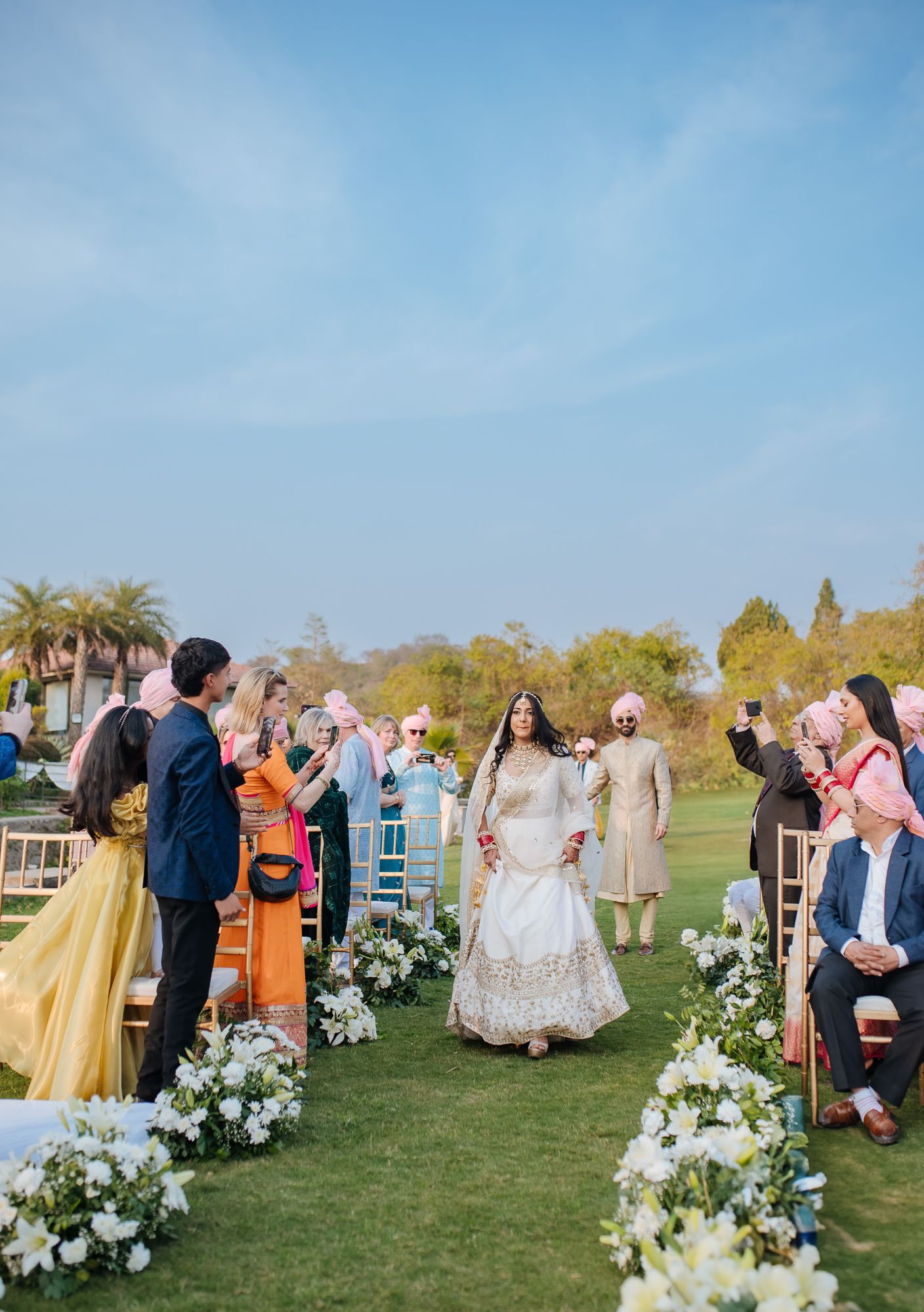 Emotional bridal entrance at Forest Hill Chandigarh for an Indo-Norwegian fusion wedding