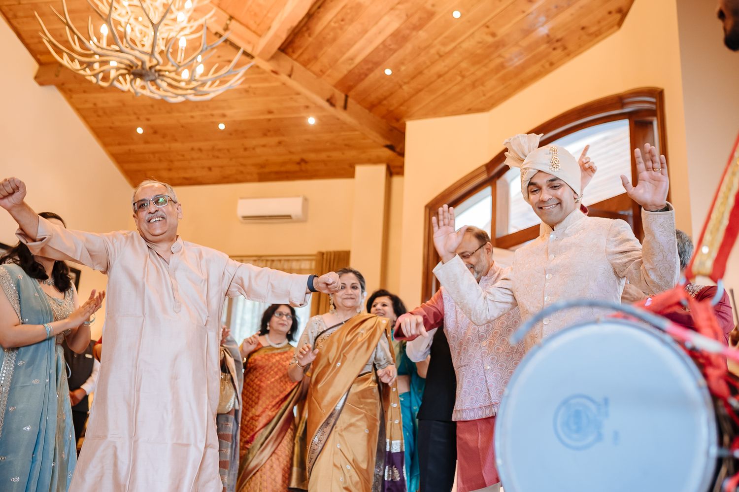 Indian baraat of an intimate wedding of 30 people in the hills at Daleside Manor, Kasauli