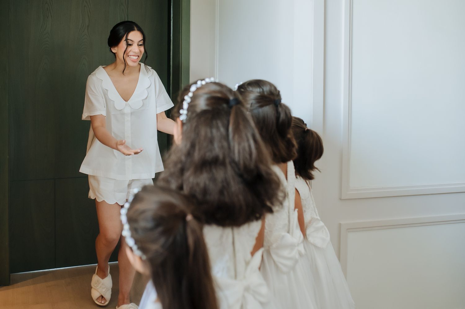 Leah and her bridesmaids enjoying candid moments while getting ready at Tivoli Chattarpur