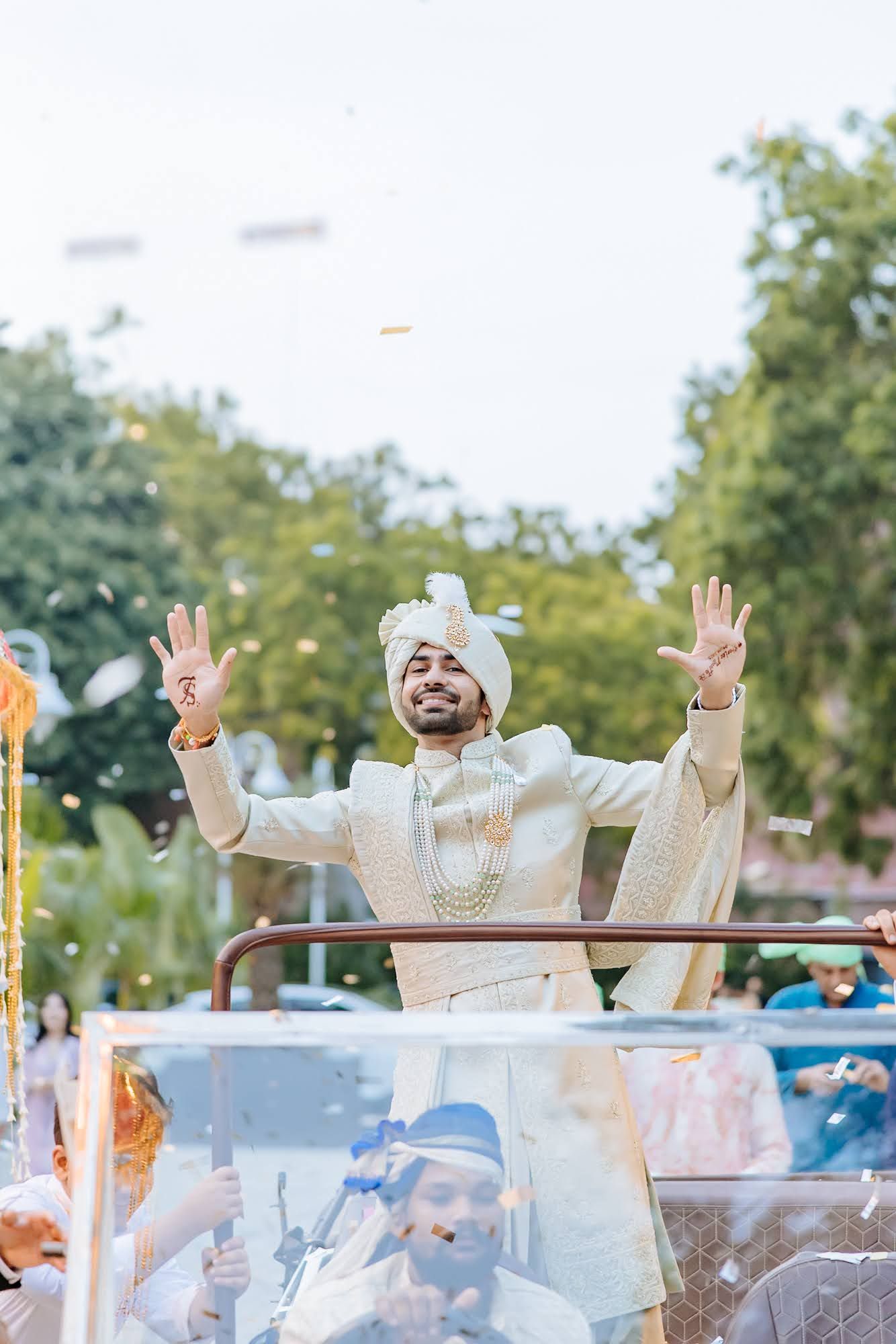 High-energy Punjabi Baraat celebrating Shorye and Leah’s wedding at Tivoli Chattarpur