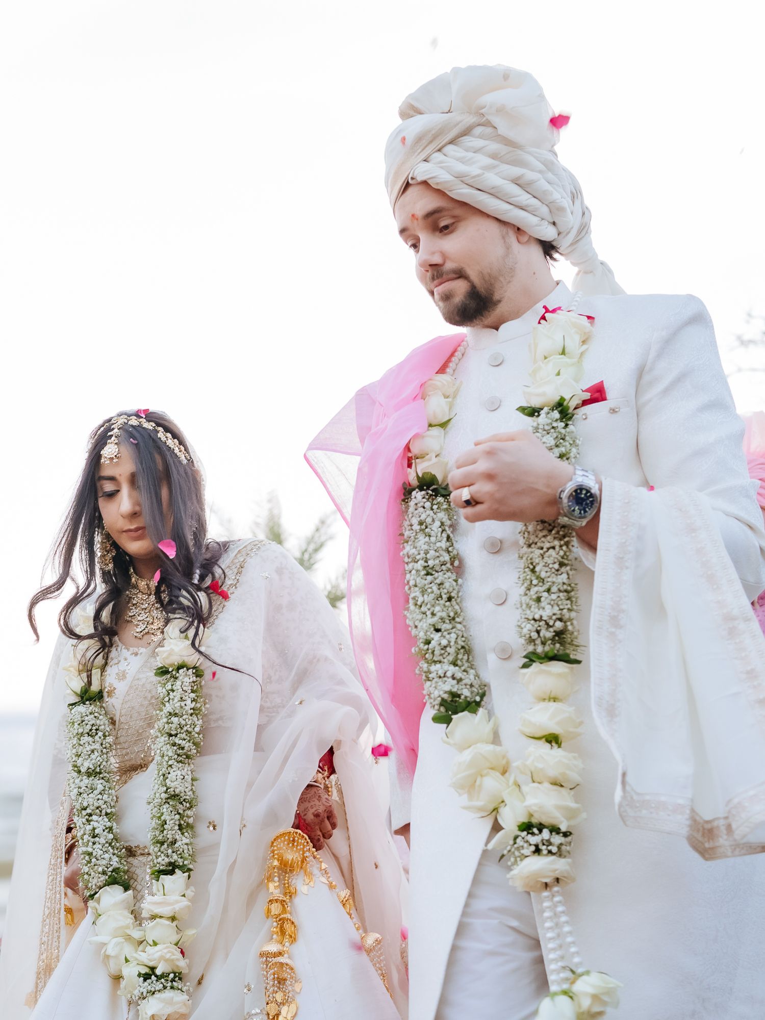 Storytelling wedding photograph capturing an intimate fusion wedding ceremony at Forest Hill Chandigarh