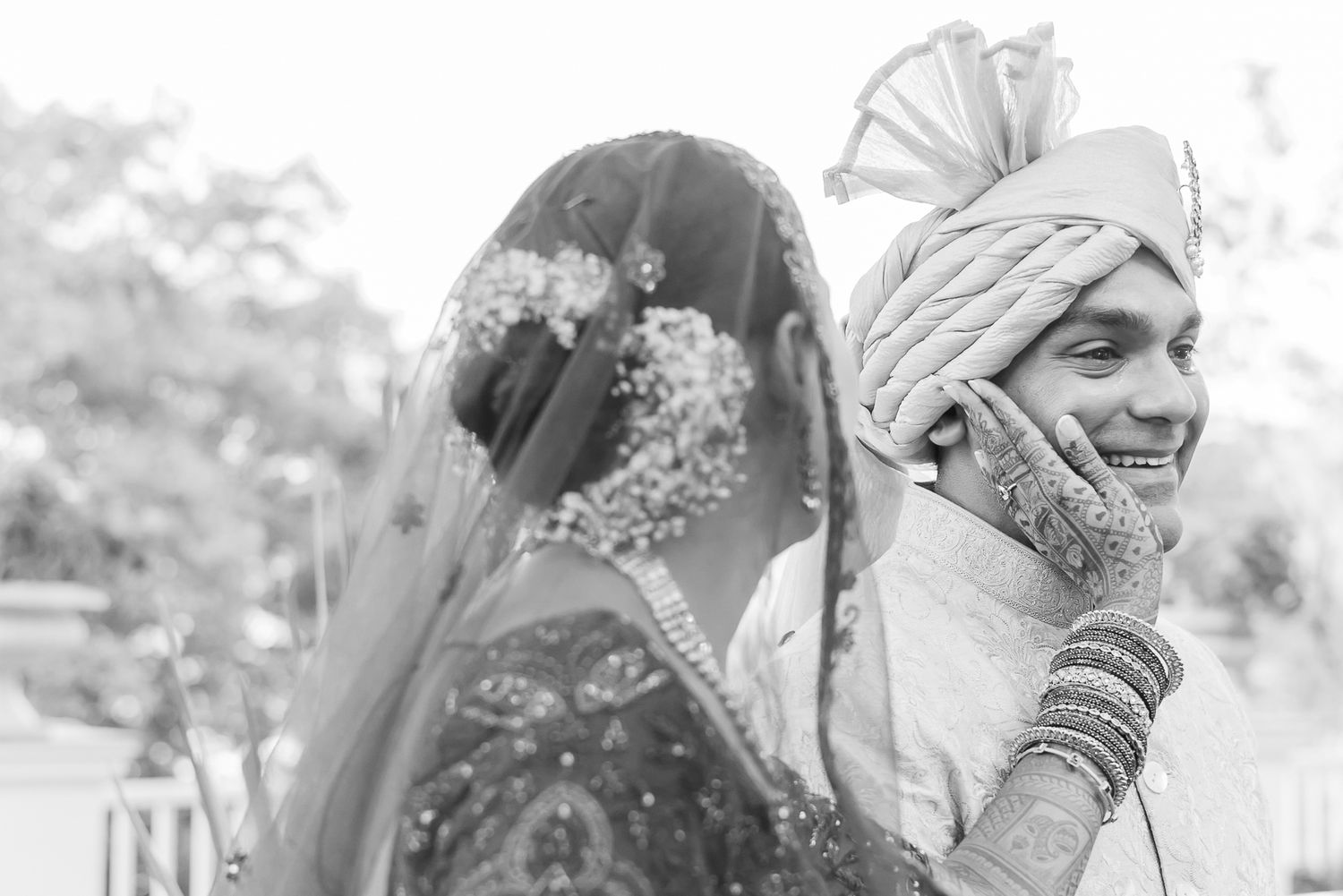 Intimate couple portrait with Himalayan pines at an intimate wedding of 30 guests in the Himalayas at Daleside Manor, Kasauli