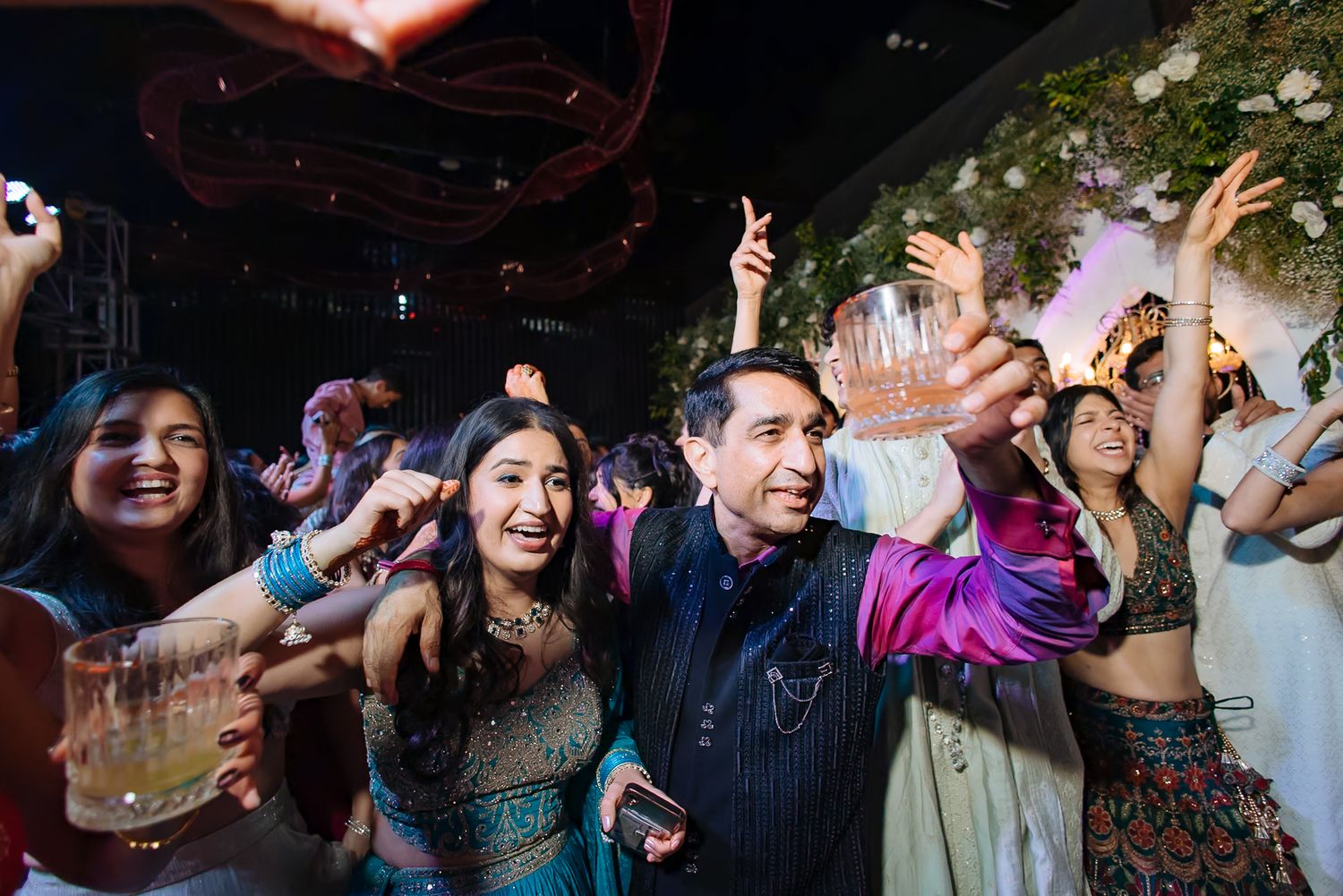 Bride and groom Shorye and Leah battling it out on the dance floor at Tivoli Chattarpur