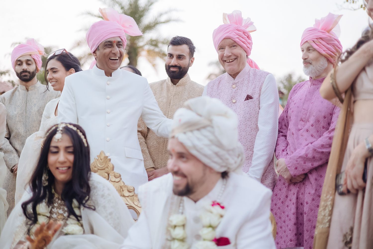 Storytelling wedding photograph capturing an intimate fusion wedding ceremony at Forest Hill Chandigarh