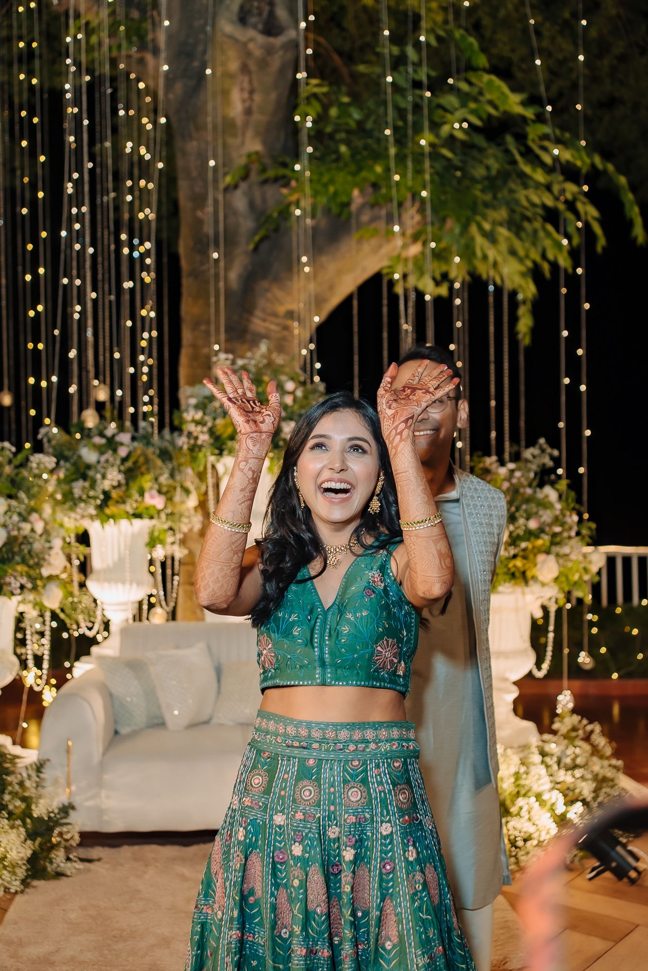 Sangeet night under fairy lights at Daleside Manor boutique hotel