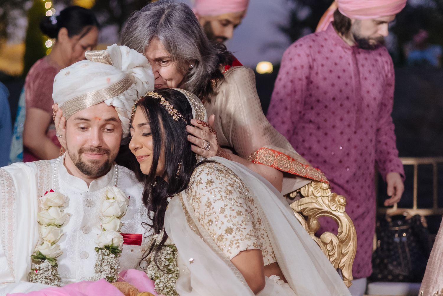 Storytelling wedding photograph capturing an intimate indo-norwegian fusion wedding ceremony at Forest Hill Chandigarh