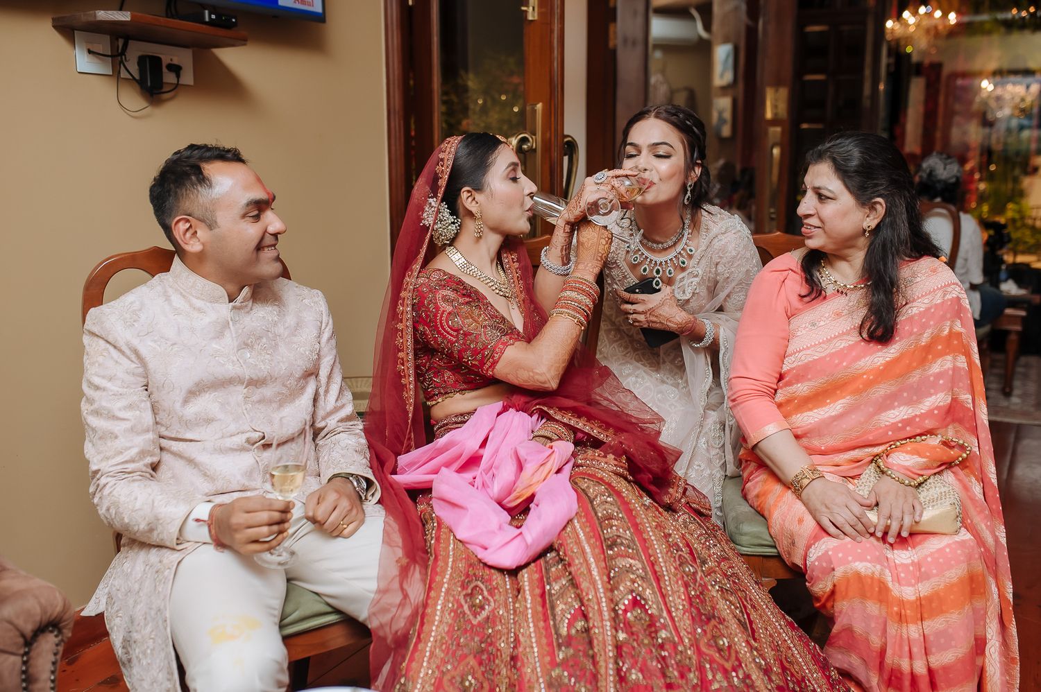 Indian wedding ceremony of a bride and groom taking feras at their intimate wedding of 30 guests in the hills at Daleside Manor, Kasauli