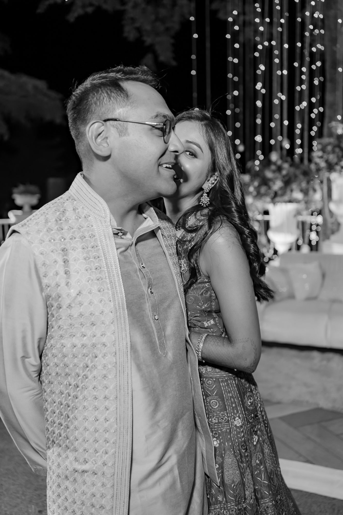 Sangeet night under fairy lights at Daleside Manor boutique hotel