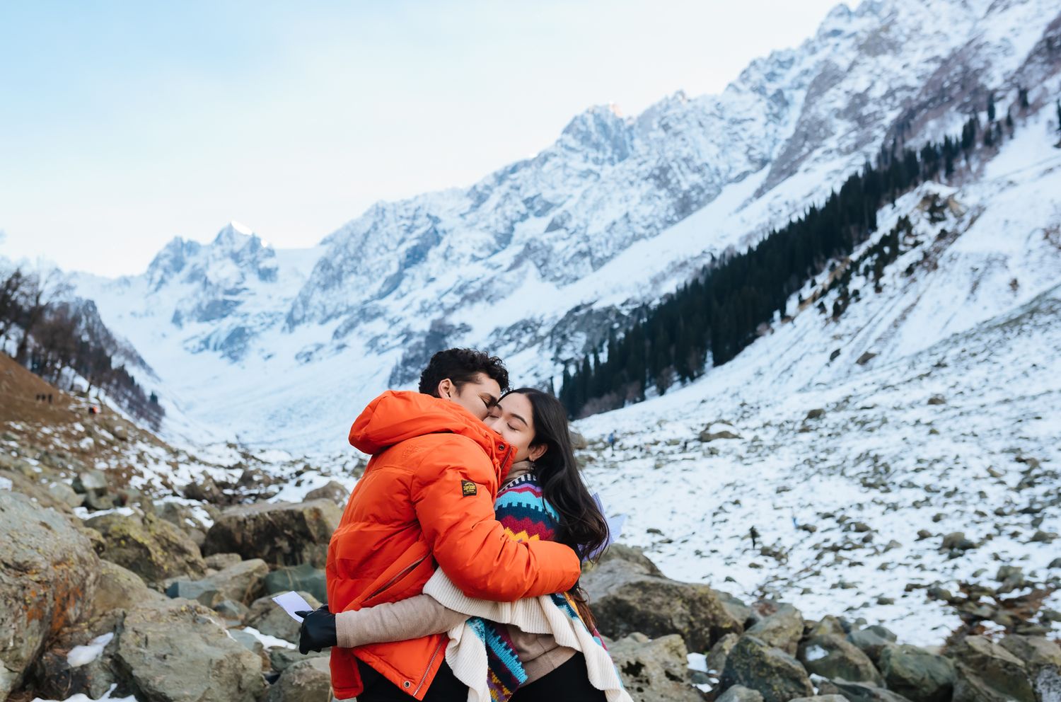 Romantic Travel inspired and pre-wedding vows amidst Gulmarg mountains, fine-art editorial photography by Beginnings For You