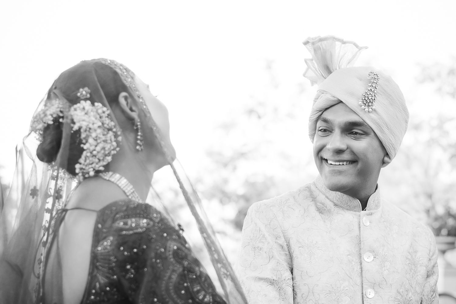 Intimate couple portrait with Himalayan pines at an intimate wedding of 30 guests in the Himalayas at Daleside Manor, Kasauli