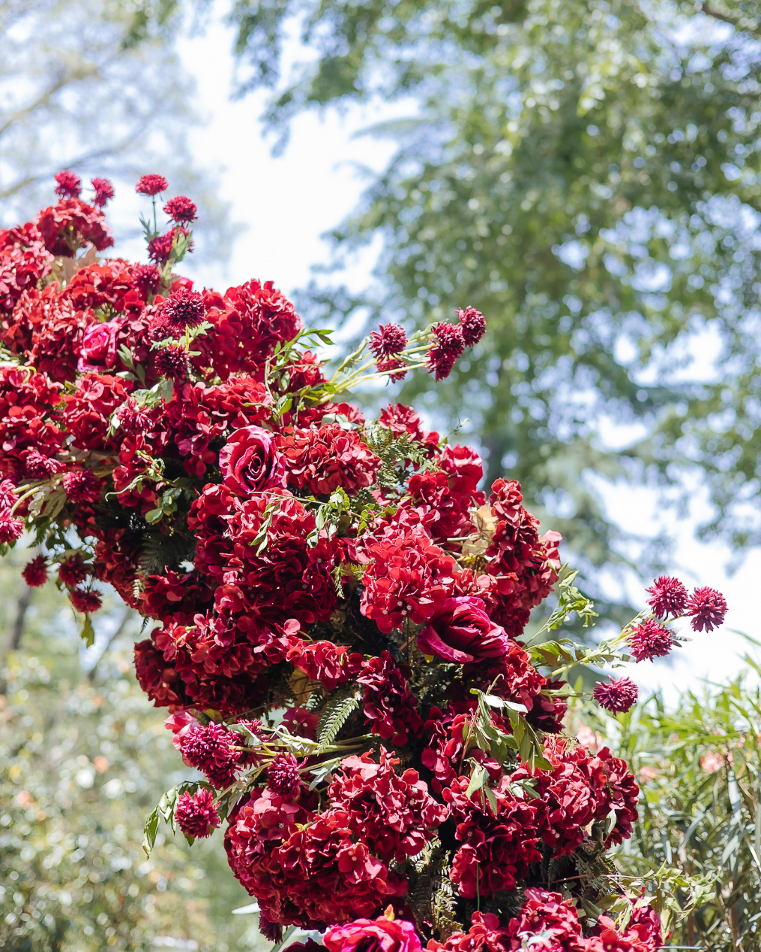 Wedding day decor with roses amidst Himalayan greenery for an intimate wedding of 30 people in the Himalayas at Daleside Manor, Kasauli.