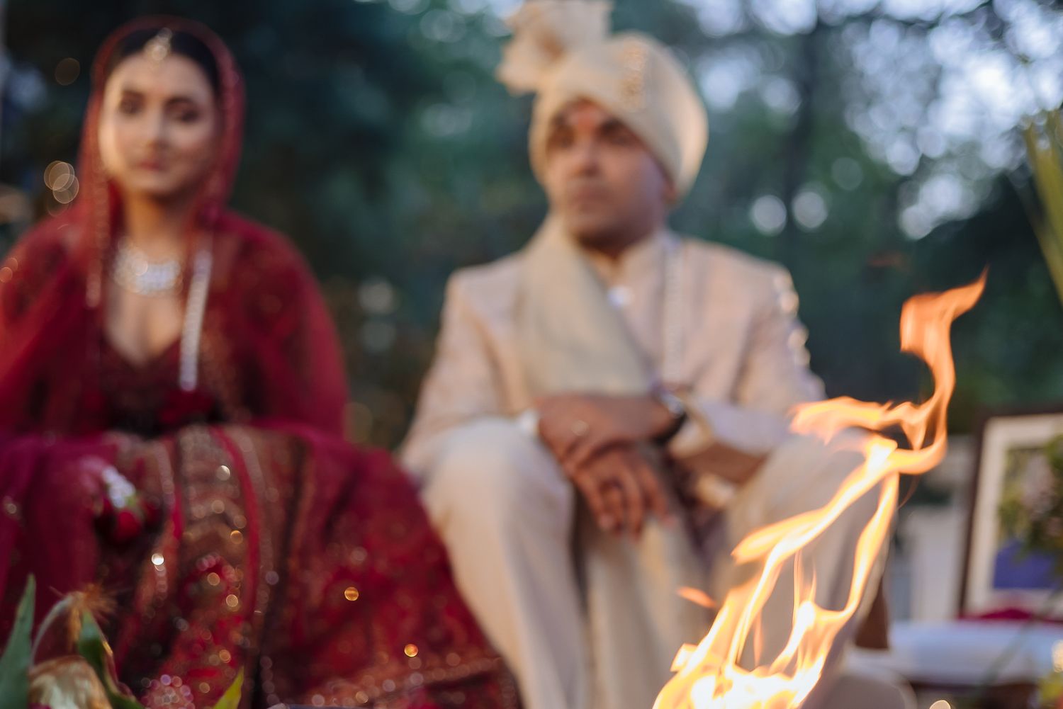 Indian wedding ceremony details at their intimate wedding of 30 guests in the hills at Daleside Manor, Kasauli