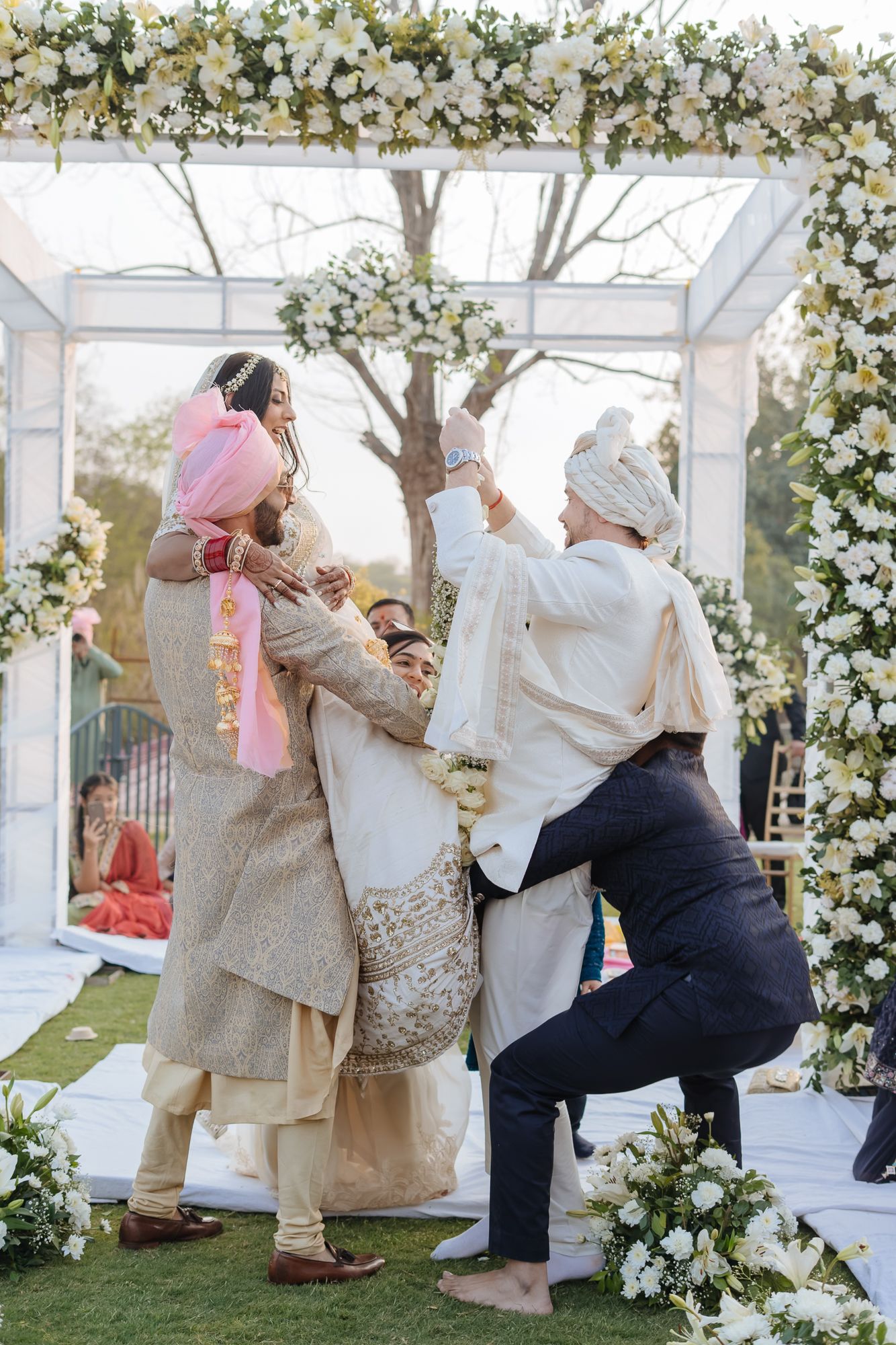 Emotional bridal entrance and Varmaala at Forest Hill Chandigarh for an Indo-Norwegian fusion wedding