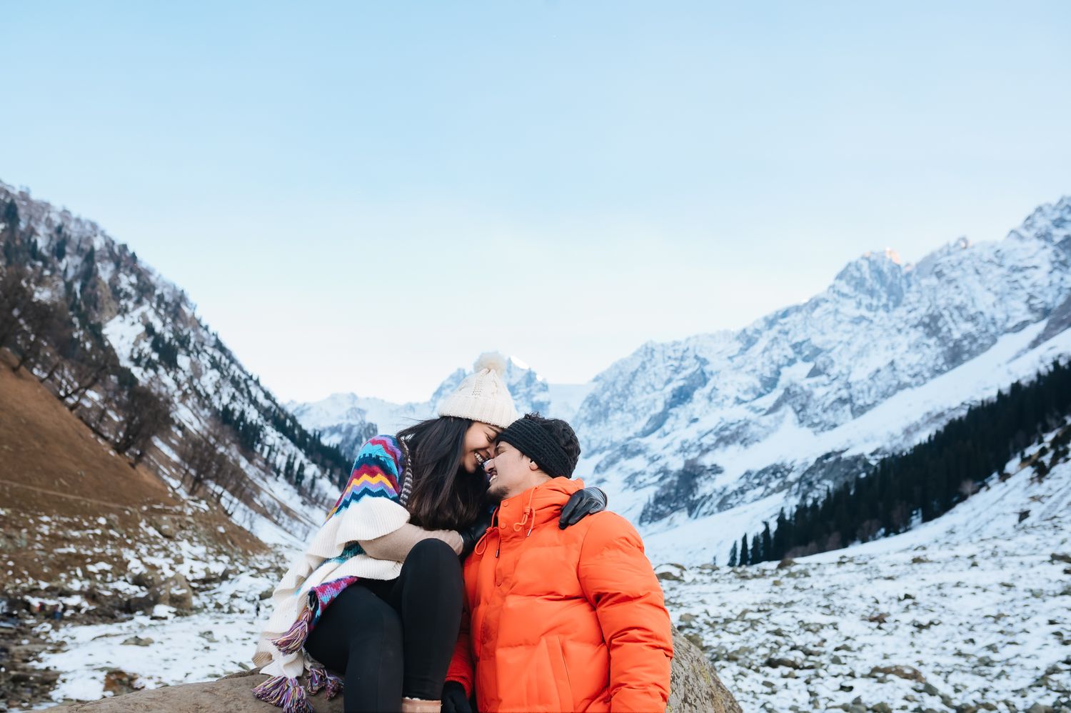 Romantic Travel inspired and pre-wedding vows amidst Gulmarg mountains, fine-art editorial photography by Beginnings For You