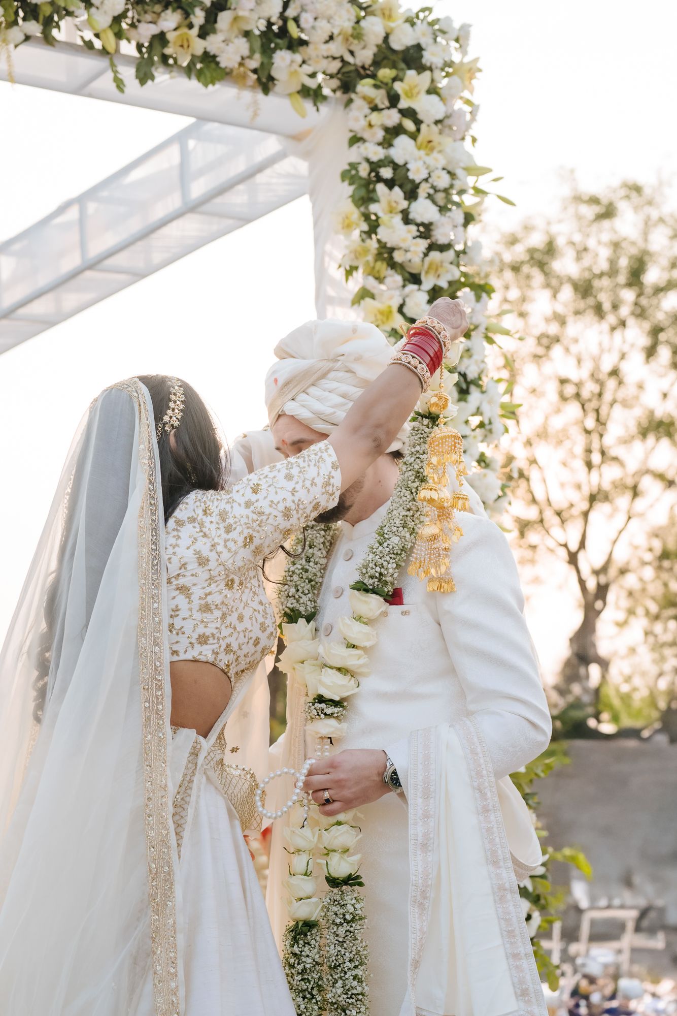 Emotional bridal entrance and Varmaala at Forest Hill Chandigarh for an Indo-Norwegian fusion wedding