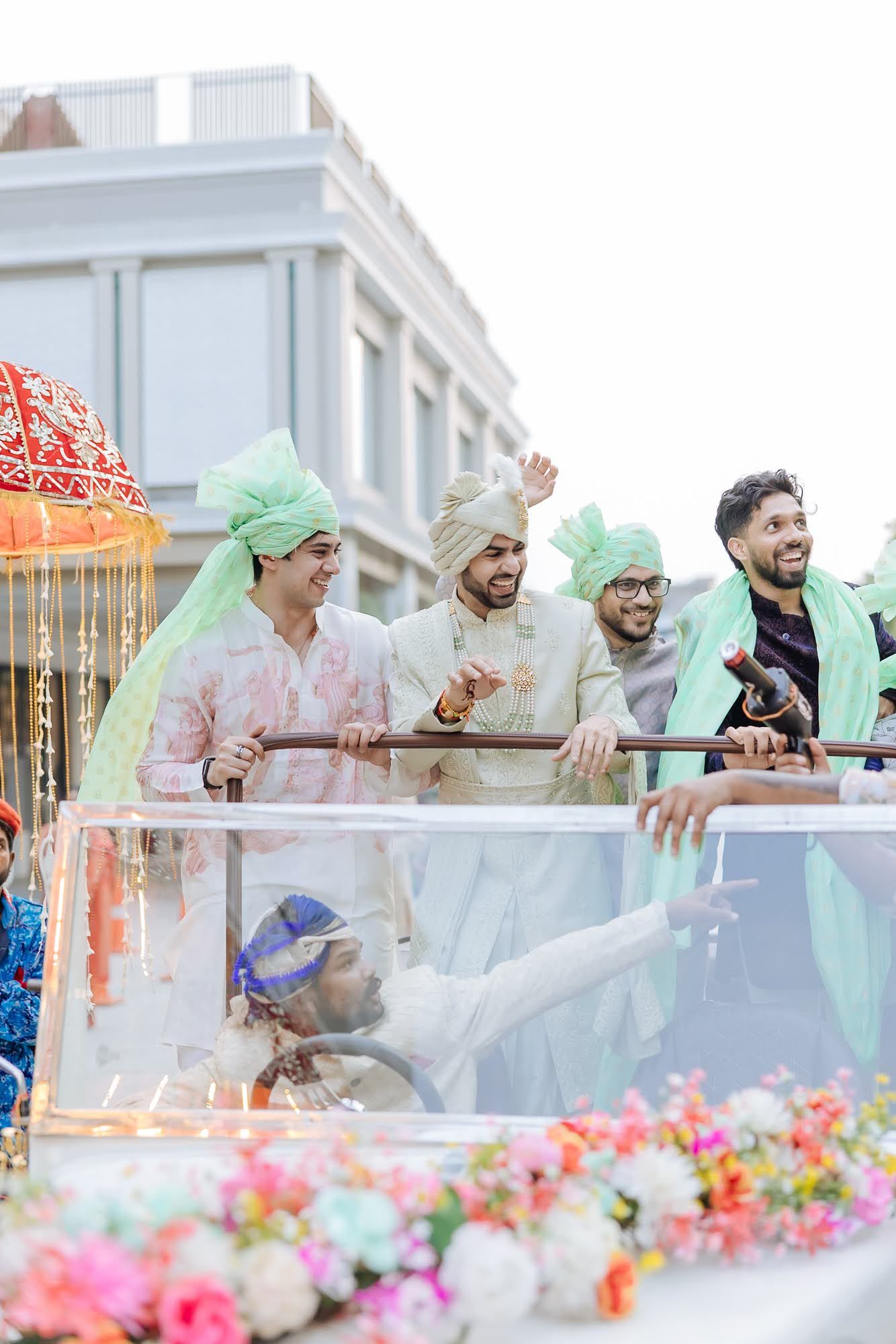 High-energy Punjabi Baraat celebrating Shorye and Leah’s wedding at Tivoli Chattarpur