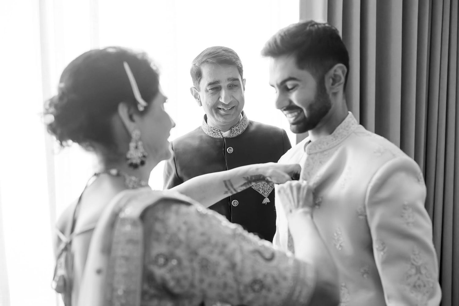Shorye preparing for his Punjabi wedding surrounded by family at Tivoli Chattarpur