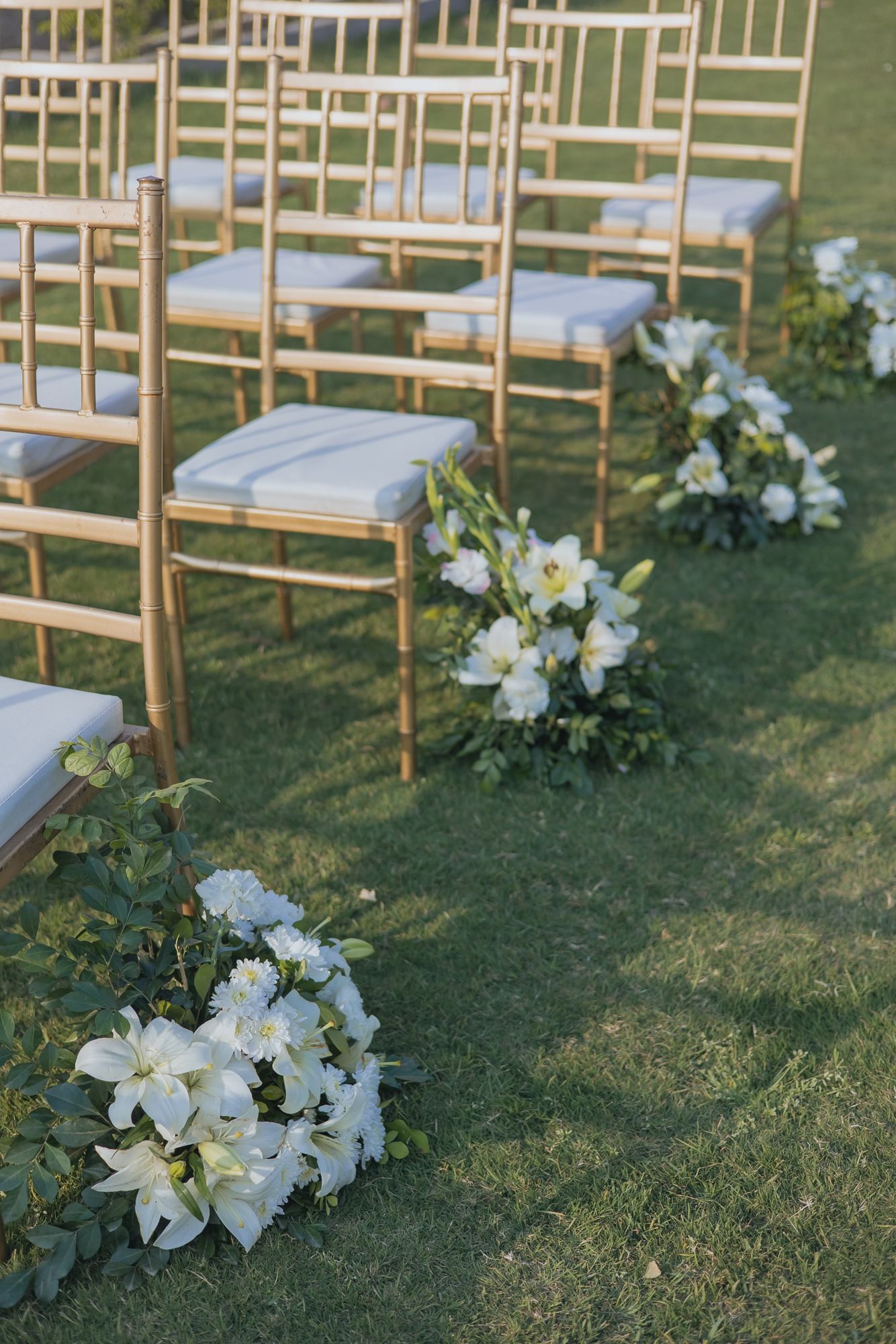 Minimal white floral mandap at Forest Hill for an intimate Indo-Norwegian wedding in Forest Hill, Chandigarh