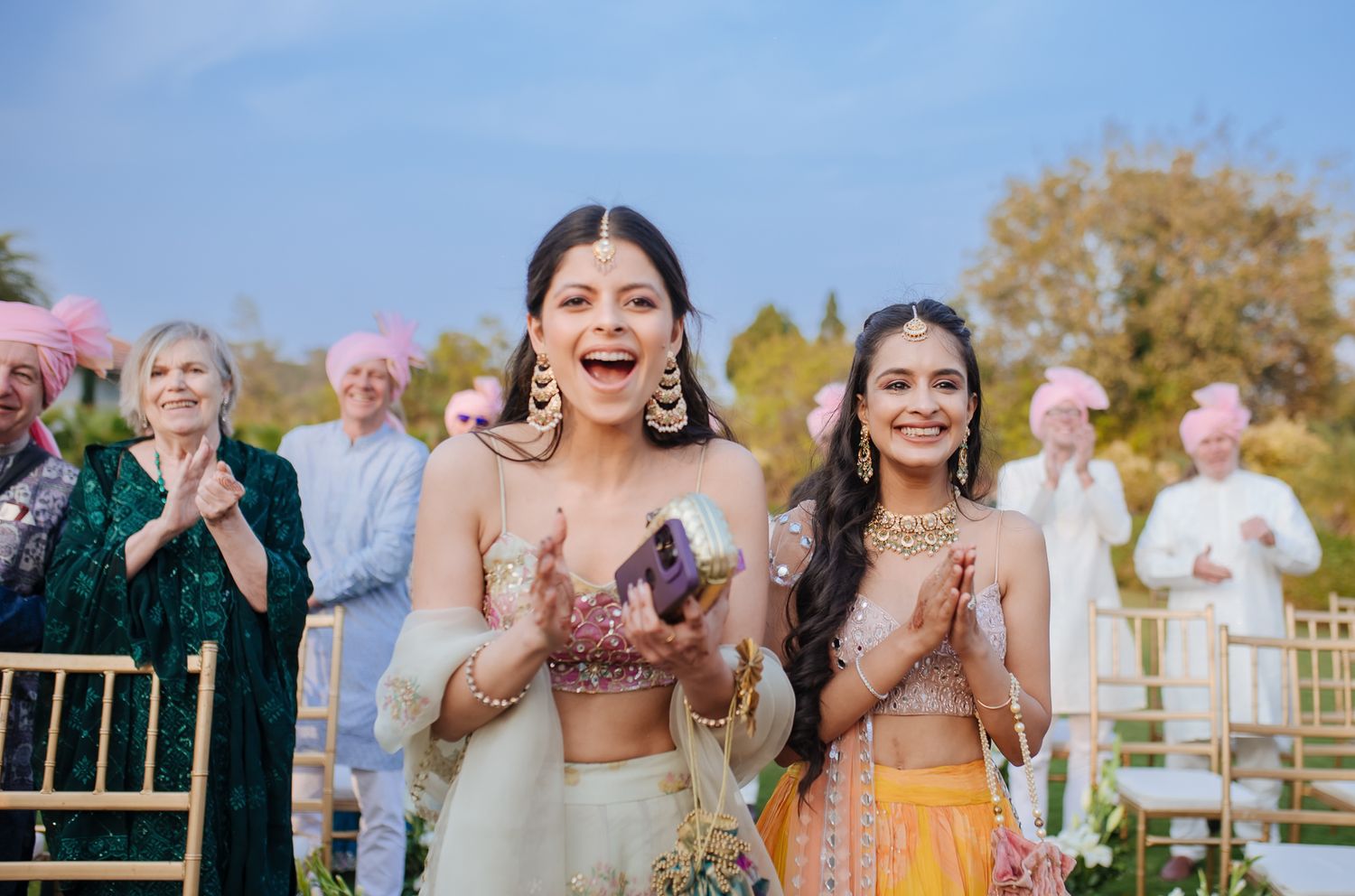 Emotional bridal entrance and Varmaala at Forest Hill Chandigarh for an Indo-Norwegian fusion wedding