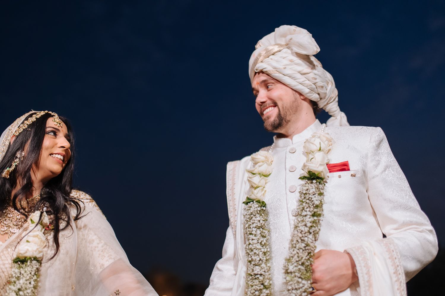 Storytelling wedding photograph capturing an intimate indo-norwegian fusion wedding ceremony at Forest Hill Chandigarh