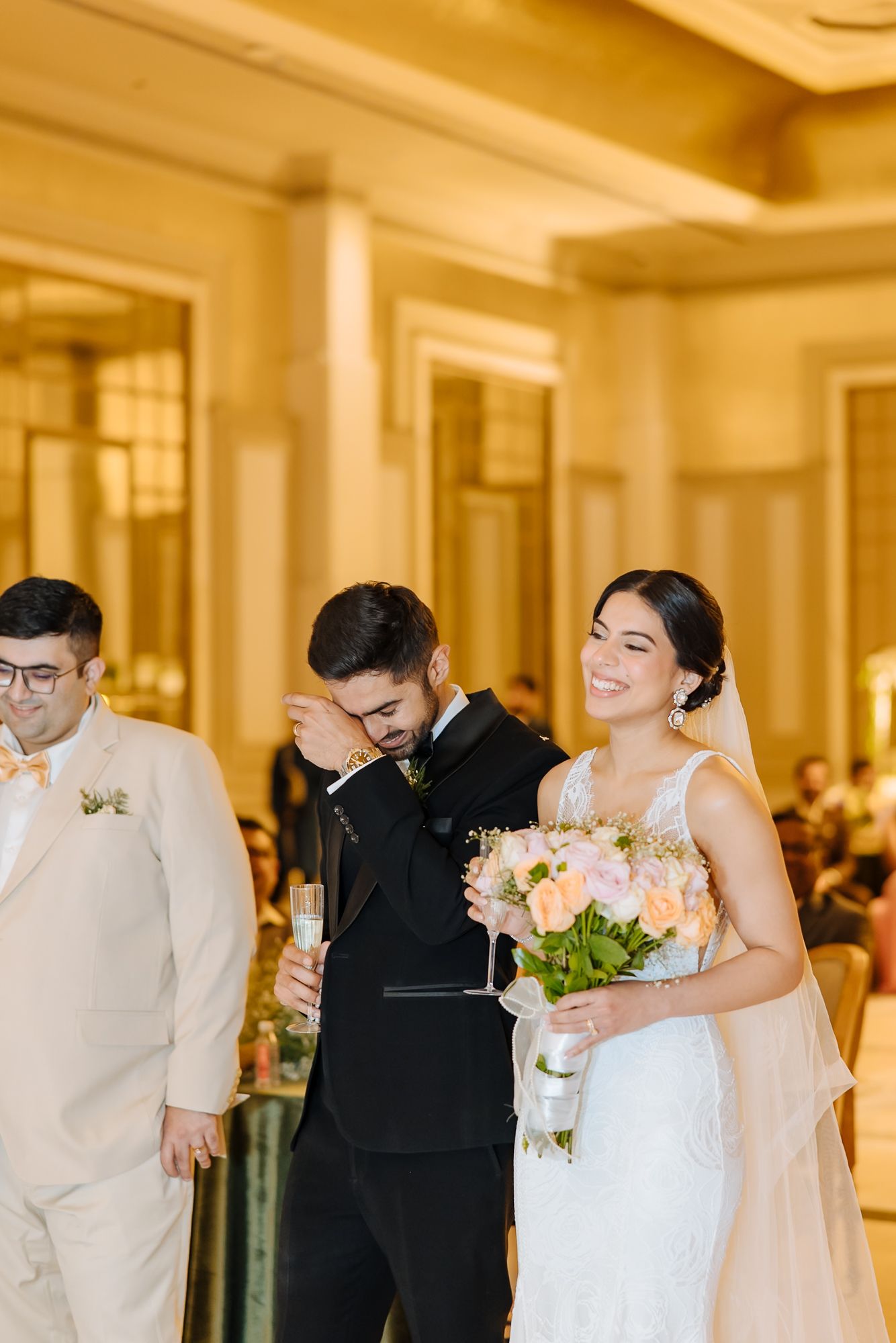 Heartfelt speeches celebrating Shorye and Leah’s christian wedding celebration at Tivoli Chattarpur