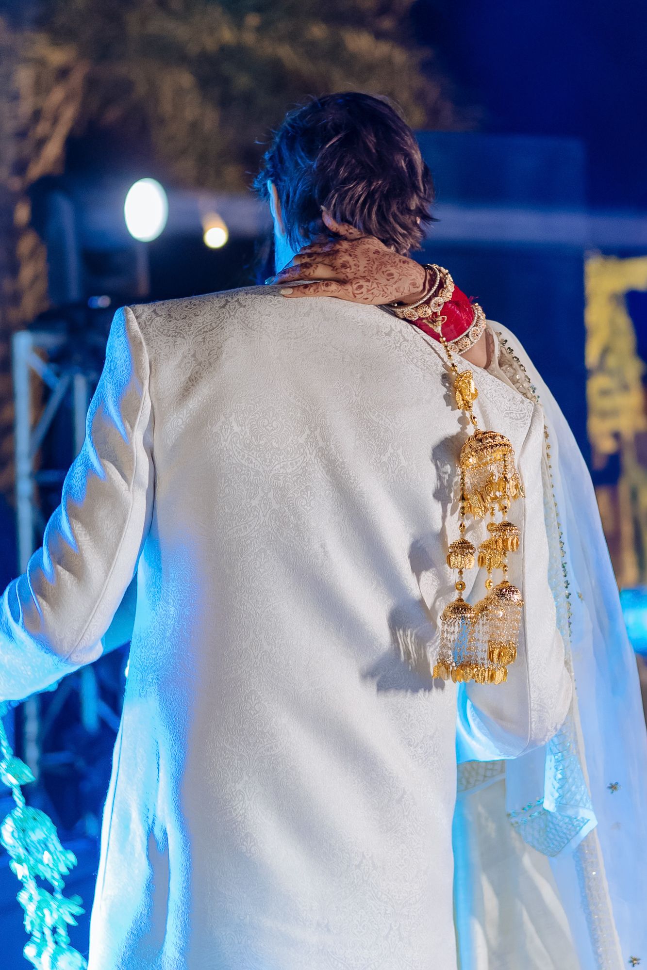 Storytelling wedding photograph capturing an intimate indo-norwegian fusion wedding ceremony at Forest Hill Chandigarh