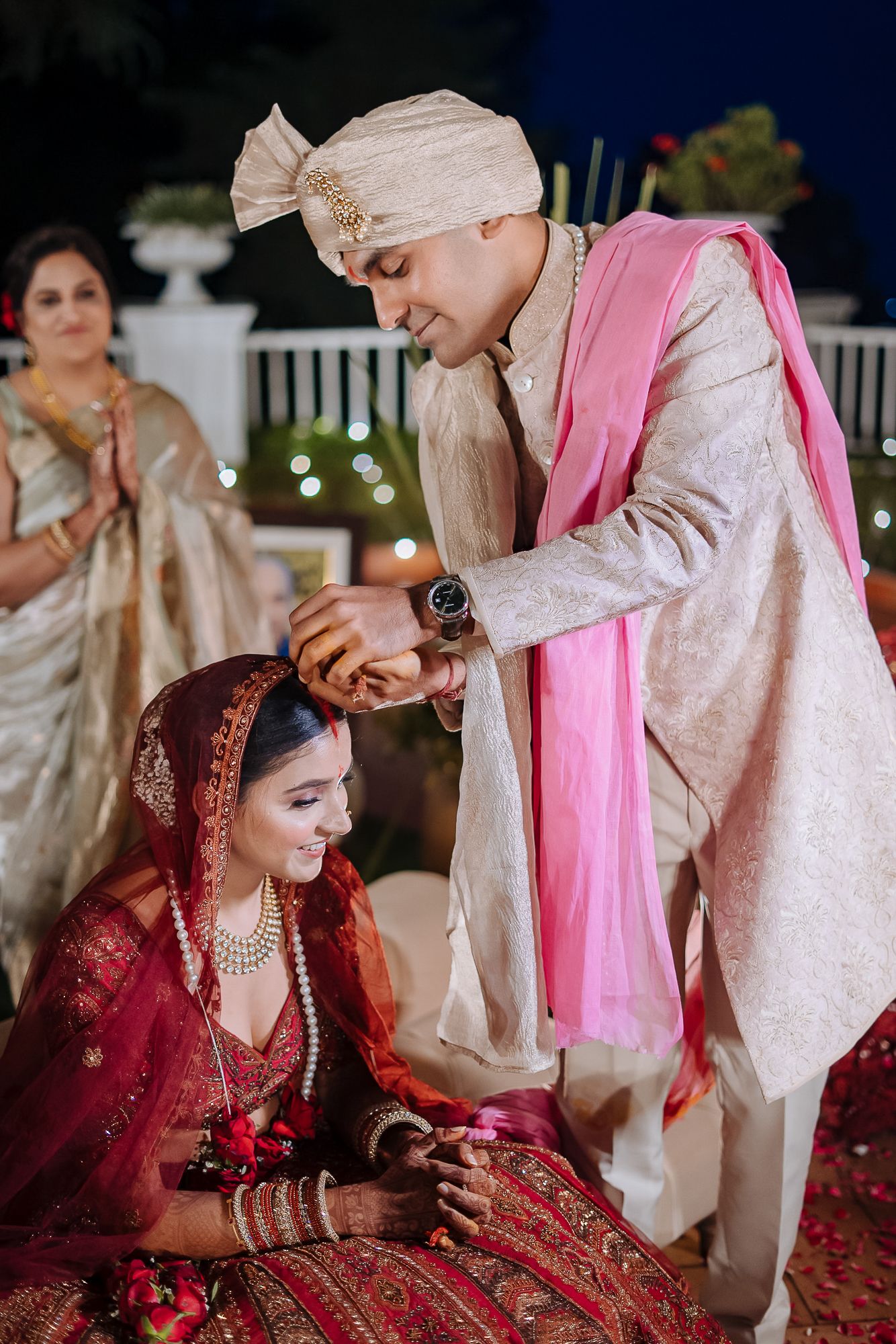 Indian wedding ceremony of a bride and groom taking feras at their intimate wedding of 30 guests in the hills at Daleside Manor, Kasauli