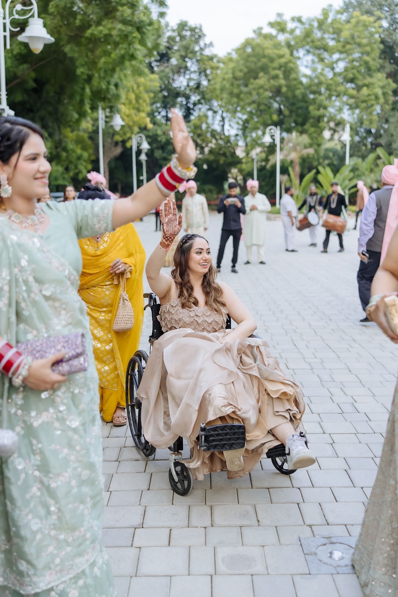 High-energy Punjabi Baraat celebrating Shorye and Leah’s wedding at Tivoli Chattarpur