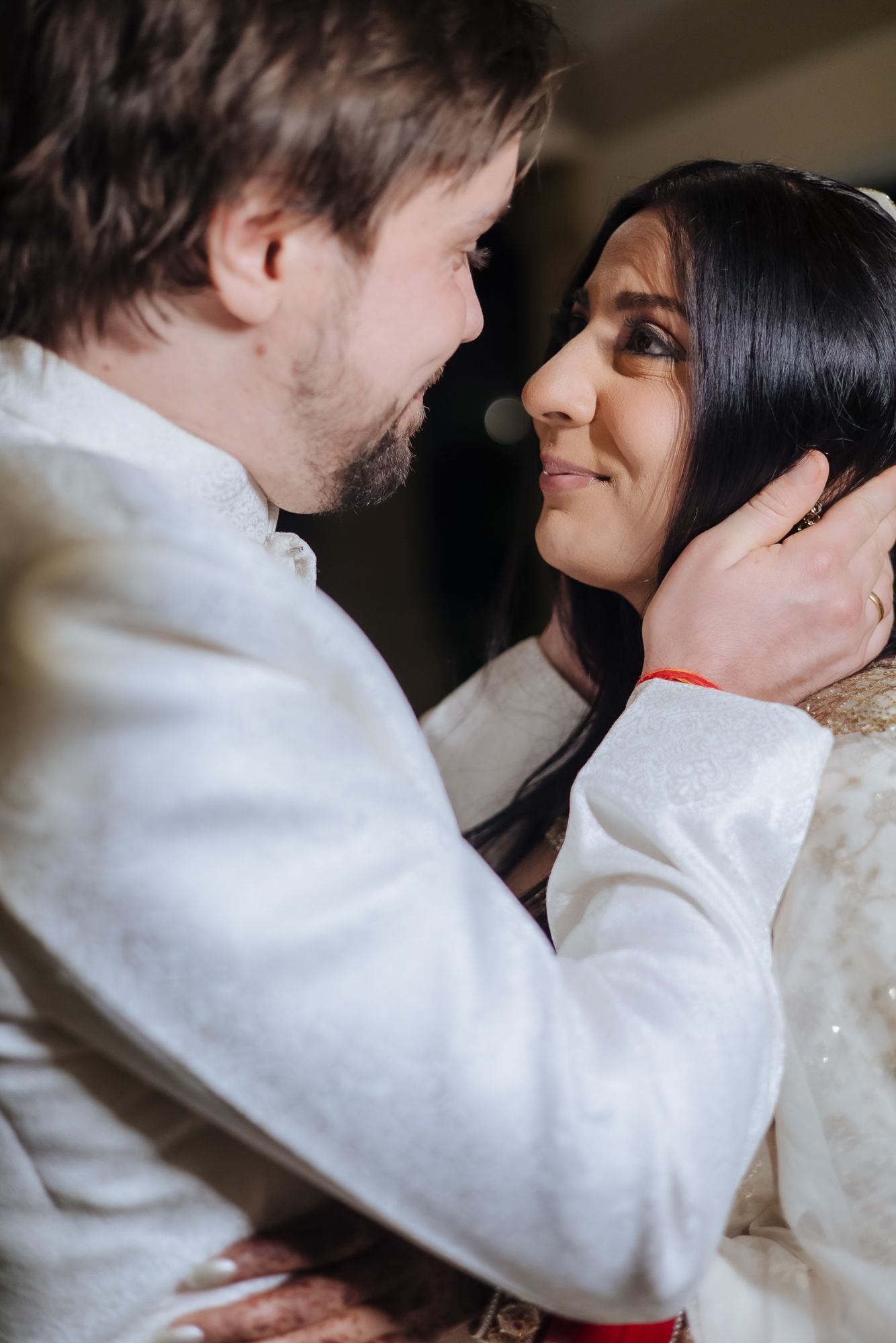 Storytelling wedding photograph capturing an intimate indo-norwegian fusion wedding ceremony at Forest Hill Chandigarh