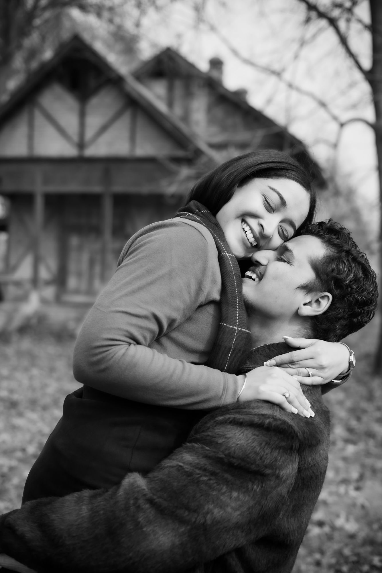 Intimate pre-wedding couple portrait with nostalgic fine-art style at a hidden secret spot in Srinagar
