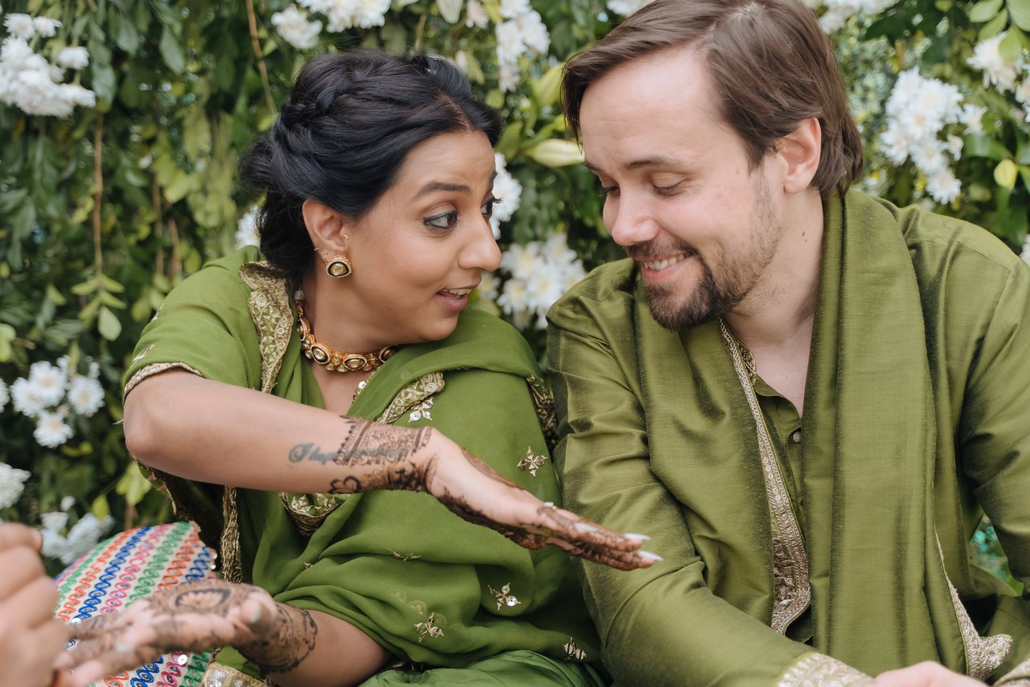 Joyful family moments during the Mehendi celebrations in Chandigarh