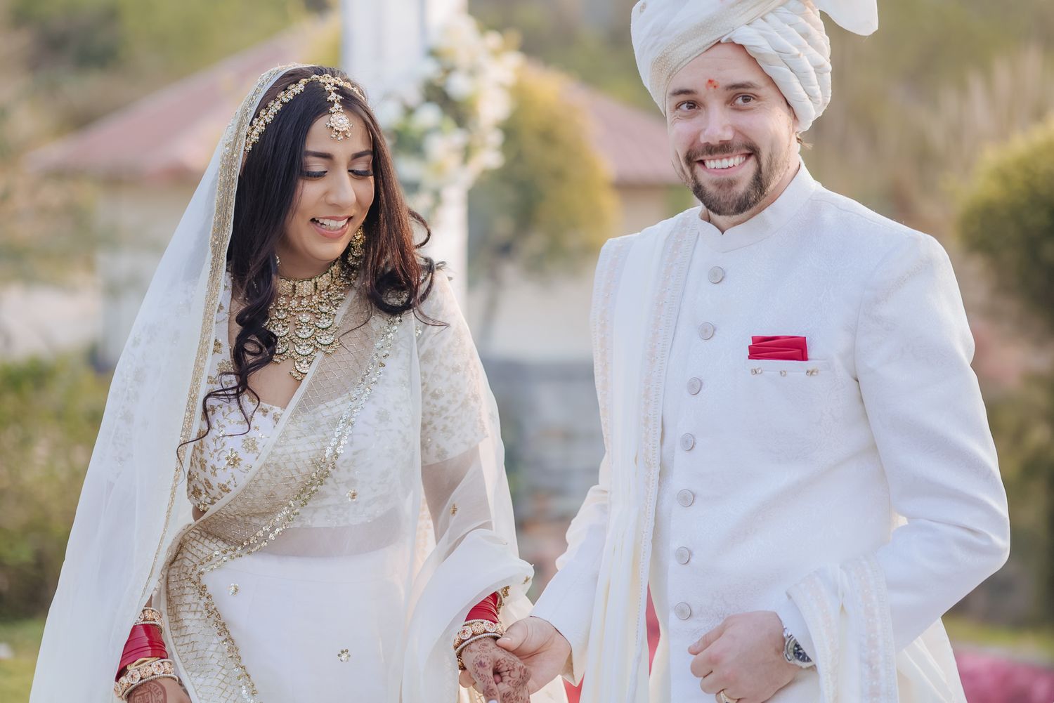 Emotional bridal entrance at Forest Hill Chandigarh for an Indo-Norwegian fusion wedding