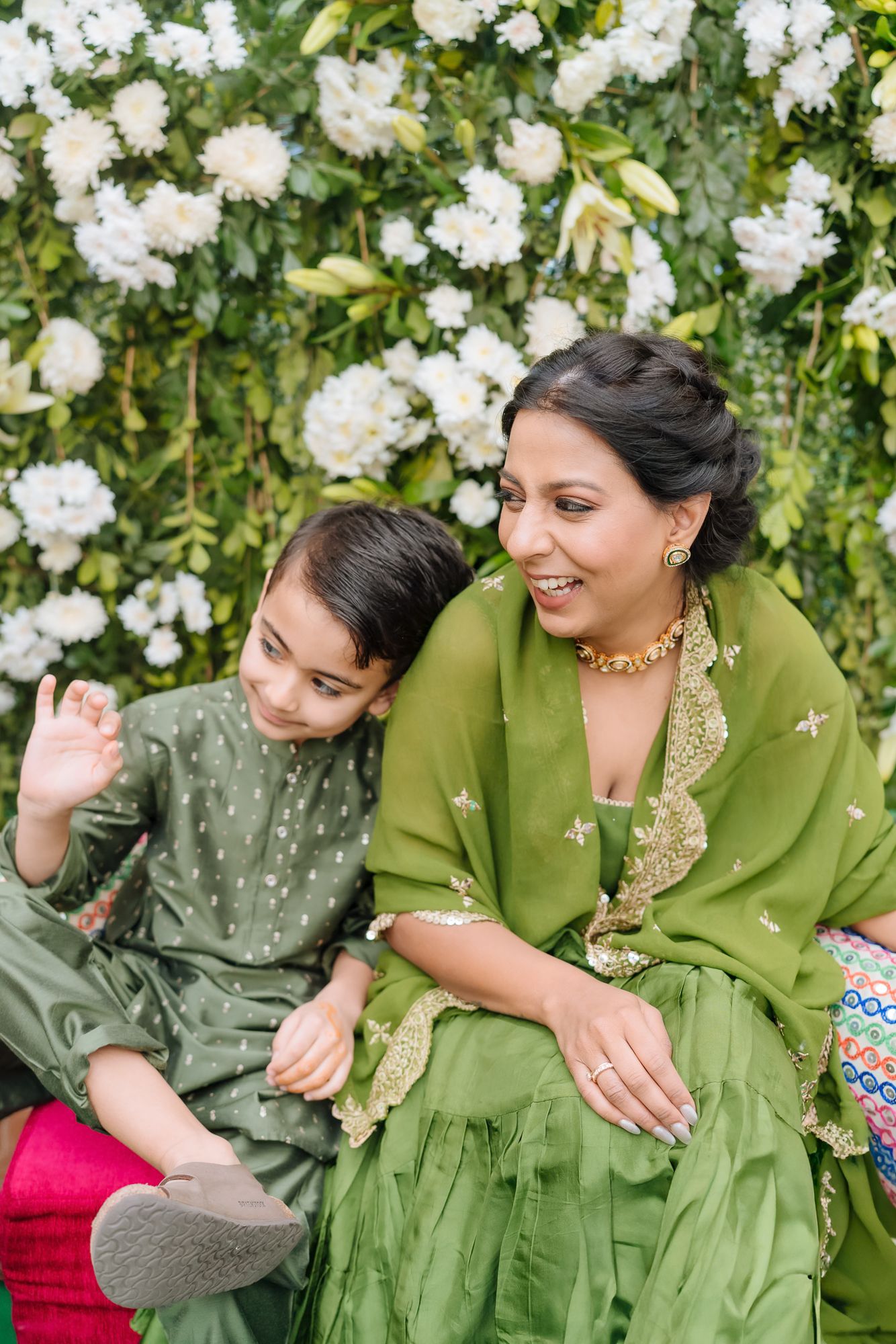 Joyful family moments during the Mehendi celebrations in Chandigarh