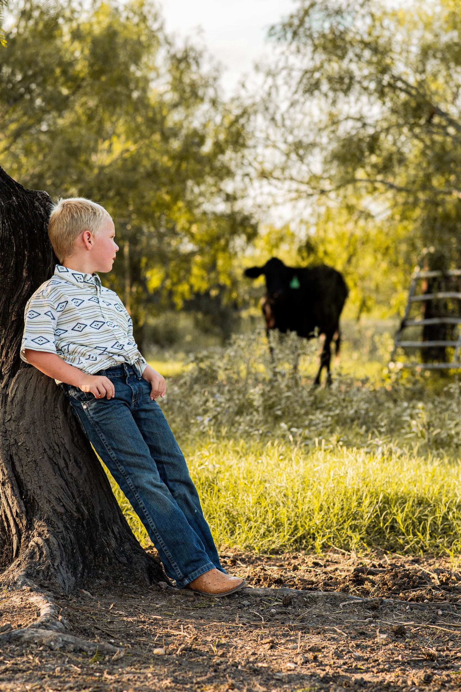 western pose for little boy