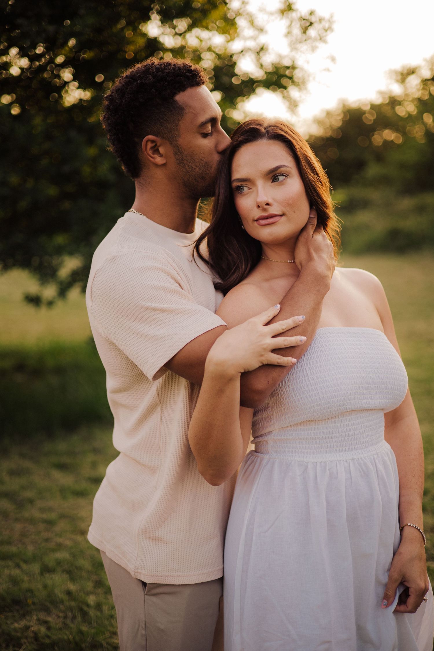 Couple during sunset shoot
