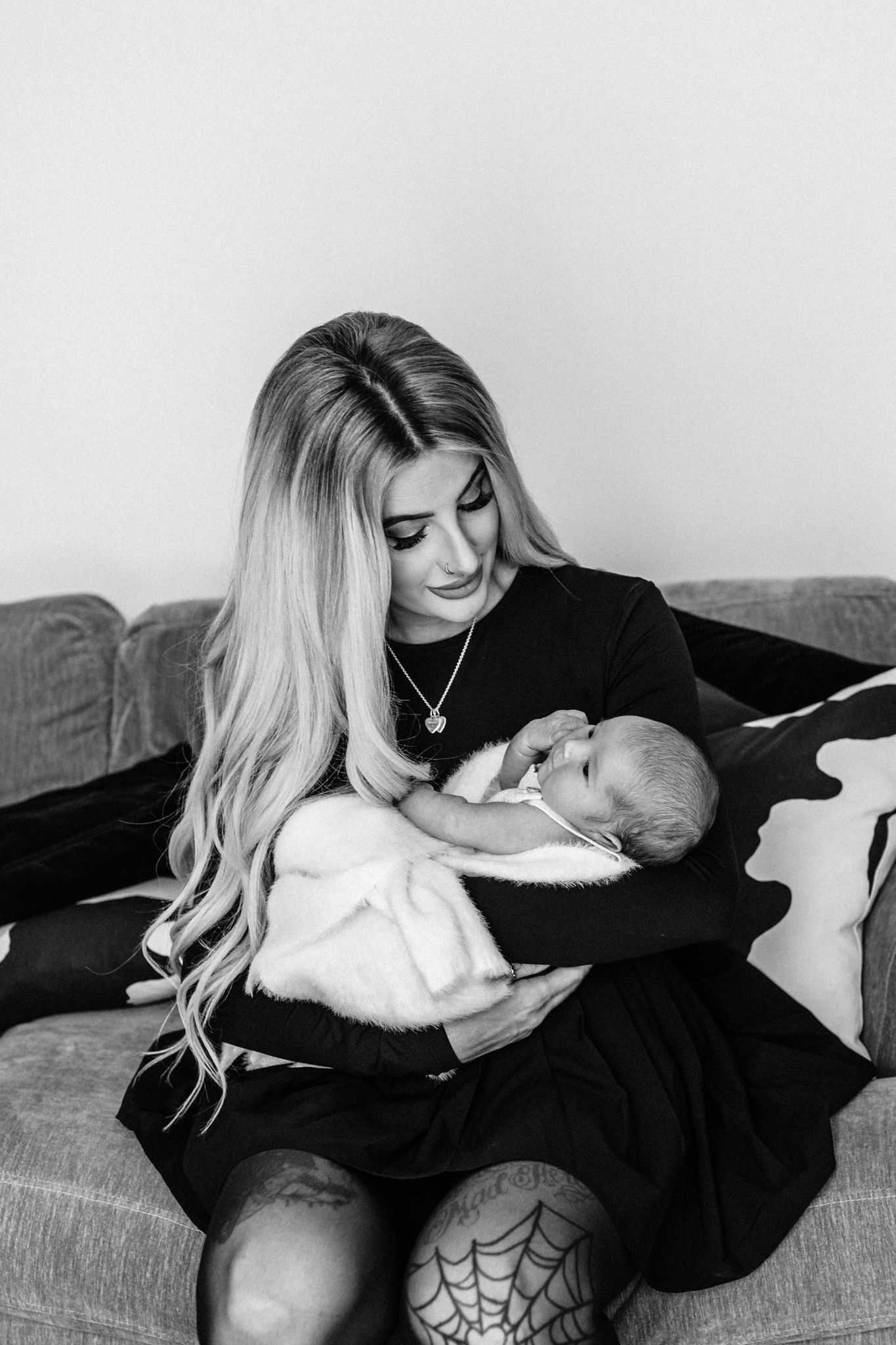 Mum and daughter during newborn photoshoot in Telford
