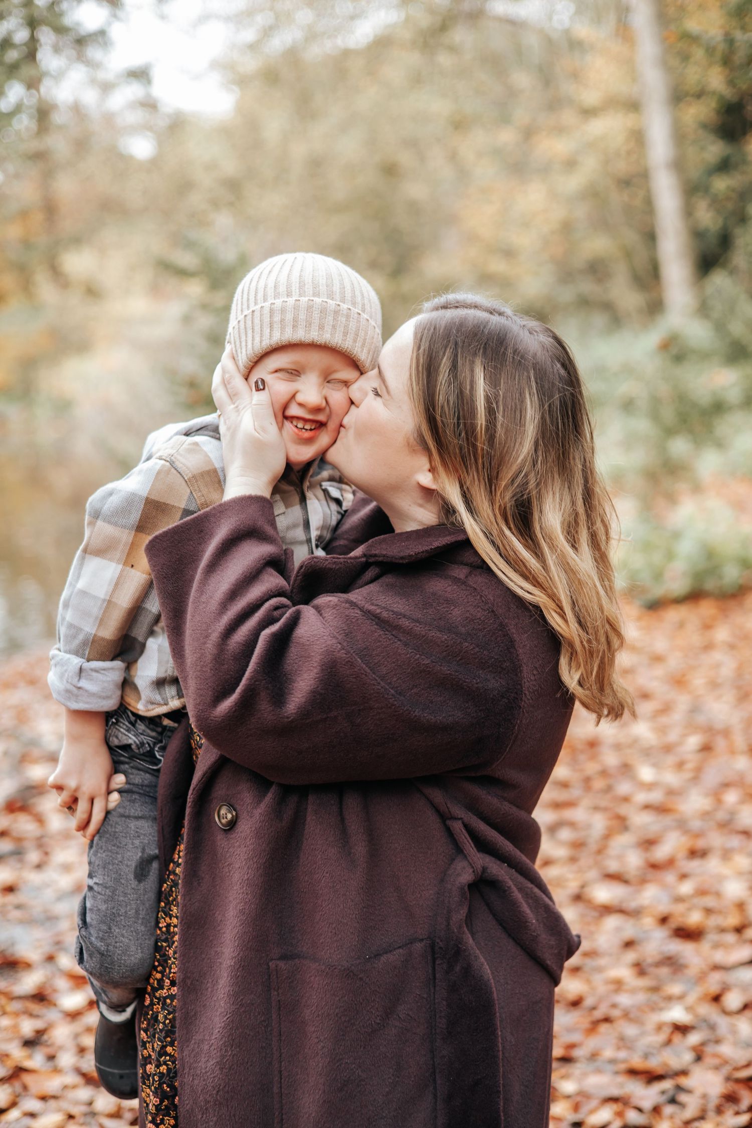Mother and son during family photoshoot in Shropshire