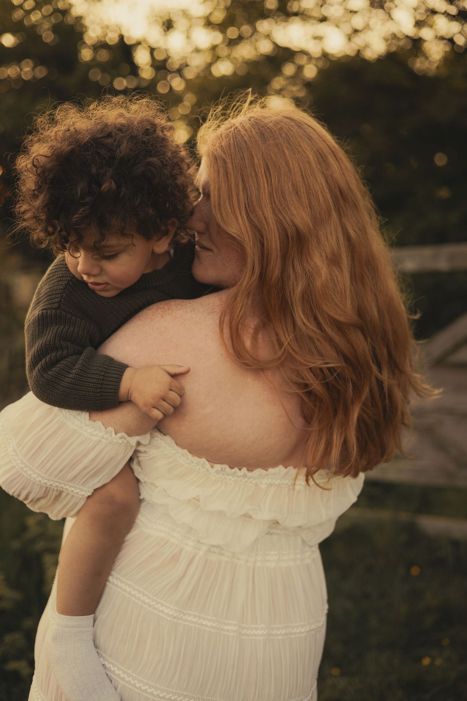 Mum and son during family photoshoot in Shropshire